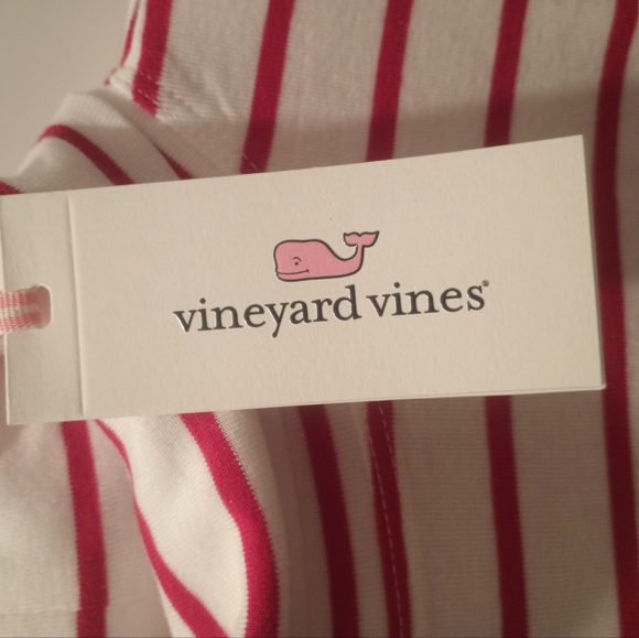 Vineyard Vines red and white striped long sleeve turtleneck medium - Picture 2 of 4